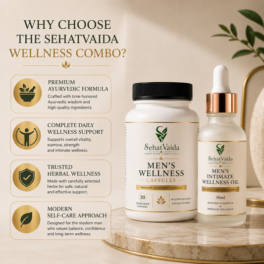SehatVaida Men's Wellness Combo | Wellness Capsules + Intimate Wellness Oil