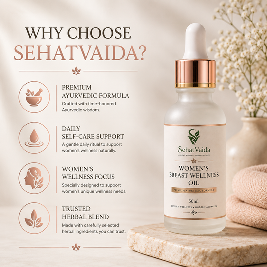 SehatVaida Women's Breast Wellness Oil | Premium Ayurvedic Formula | 50ml
