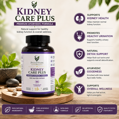 SehatVaida Kidney Care Plus – 1000 MG | 60 Vegetarian Capsules