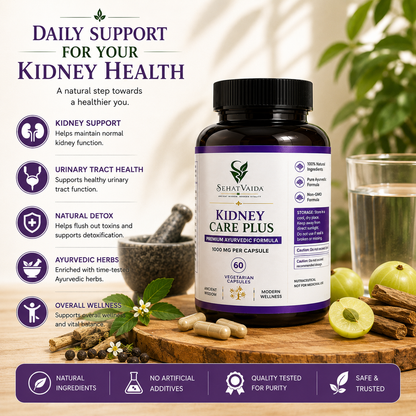 SehatVaida Kidney Care Plus – 1000 MG | 60 Vegetarian Capsules