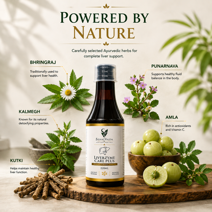 SehatVaida LiverZyme Care Plus – 220 ML | Ayurvedic Liver & Digestive Wellness Formula