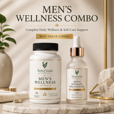 SehatVaida Men's Wellness Combo | Wellness Capsules + Intimate Wellness Oil