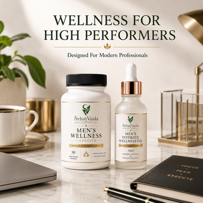 SehatVaida Men's Wellness Combo | Wellness Capsules + Intimate Wellness Oil