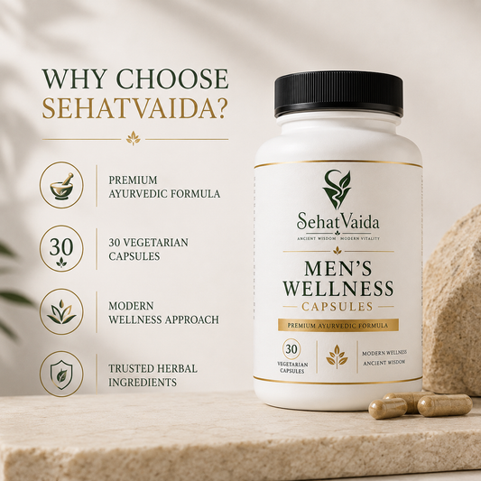SehatVaida Men's Wellness Capsules – Premium Ayurvedic Formula | 30 Vegetarian Capsules