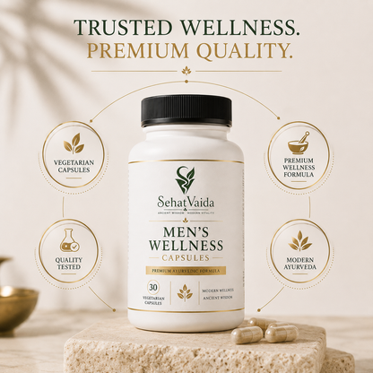 SehatVaida Men's Wellness Capsules – Premium Ayurvedic Formula | 30 Vegetarian Capsules
