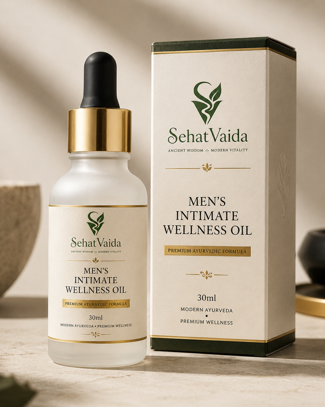 SehatVaida Men's Intimate Wellness Oil | Premium Ayurvedic Formula | 30ml