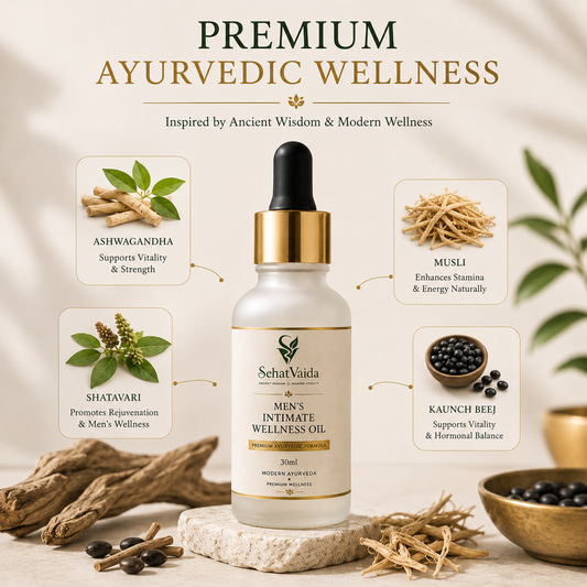 SehatVaida Men's Intimate Wellness Oil | Premium Ayurvedic Formula | 50ml