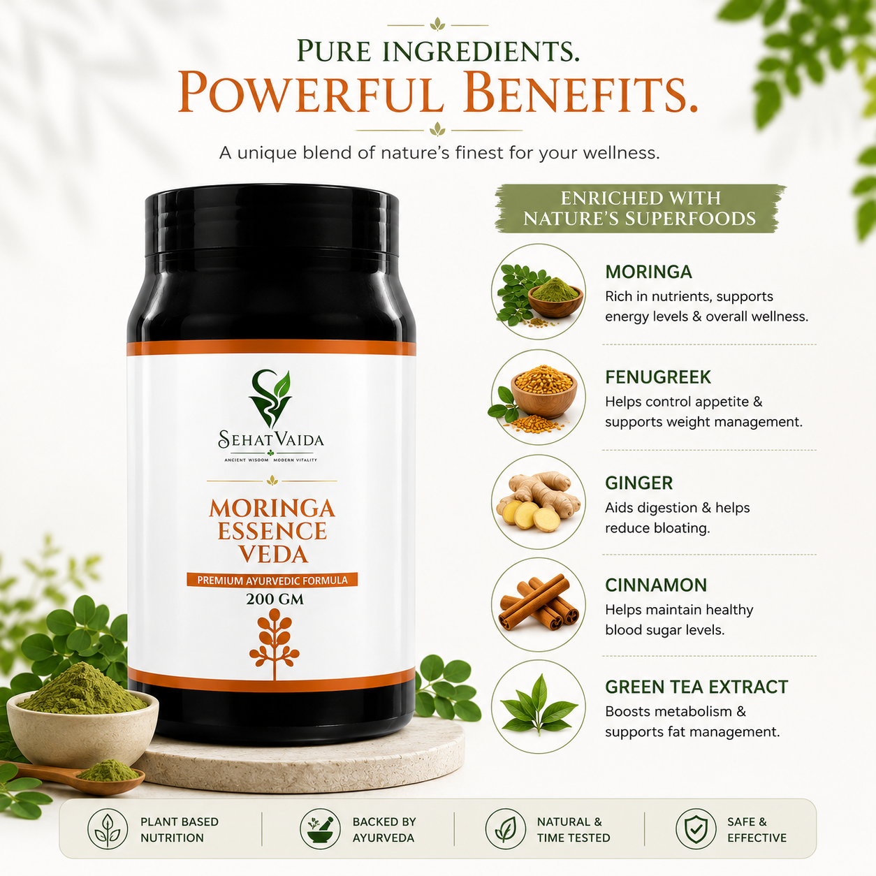 SehatVaida Moringa Essence Veda – 200 GM | Premium Ayurvedic Formula