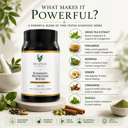 SehatVaida Slimming Nutrition Blend – 200 GM | Premium Ayurvedic Wellness Formula